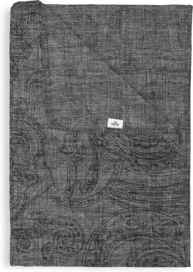 Zohome Bed Sprei Paisley-di-Lino Bedsprei 2 persoons Paisley print 270x260 Grijs