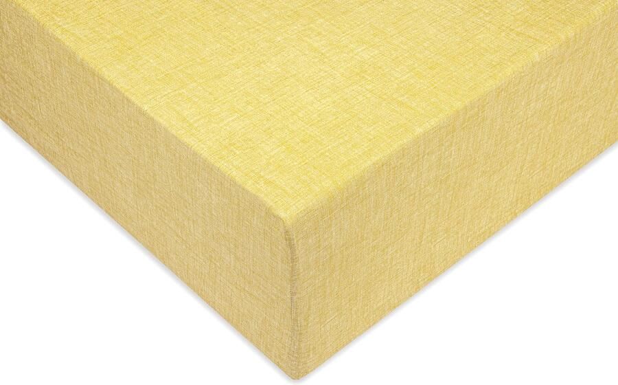 Zohome Hoeslaken Lino Onderlaken voor tweepersoonsbed 140x200 100% Katoen Geel