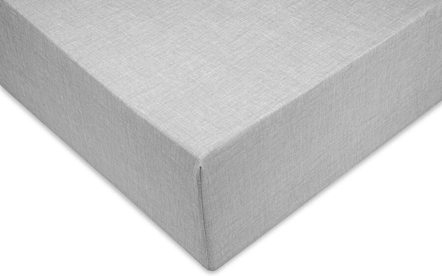 Zohome Hoeslaken Lino Onderlaken voor tweepersoonsbed 160x200 100% Katoen Grijs