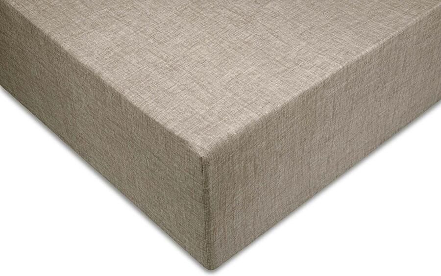 Zohome Hoeslaken Lino Onderlaken voor tweepersoonsbed 140x200 100% Katoen Taupe