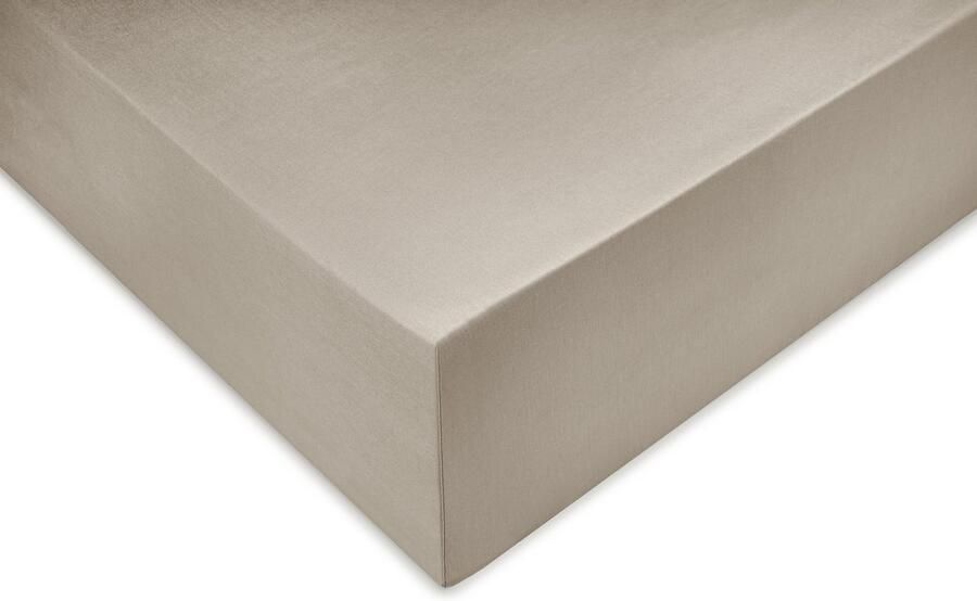 Zohome Hoeslaken Satinado Onderlaken voor tweepersoonsbed 160x200 100% Katoen-Satijn Beige