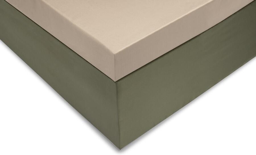Zohome Hoeslaken Satinado-topper Onderlaken voor tweepersoonsbed 160x200 100% Katoen-Satijn Beige