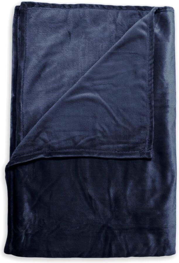 Zohome Plaid Cara Warme deken voor op de bank Zacht 140x200 Blauw