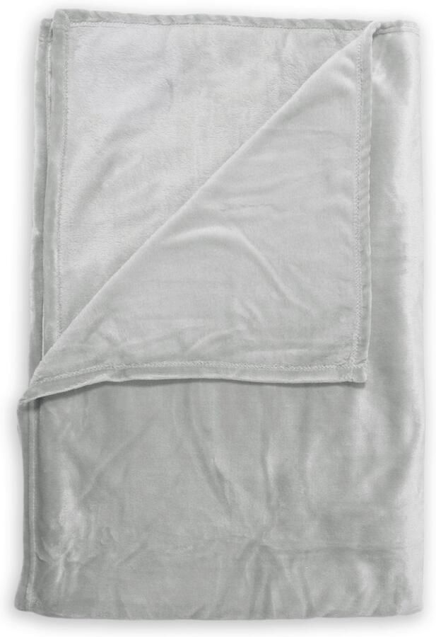 Zohome Plaid Cara Warme deken voor op de bank Zacht 140x200 cm Grijs