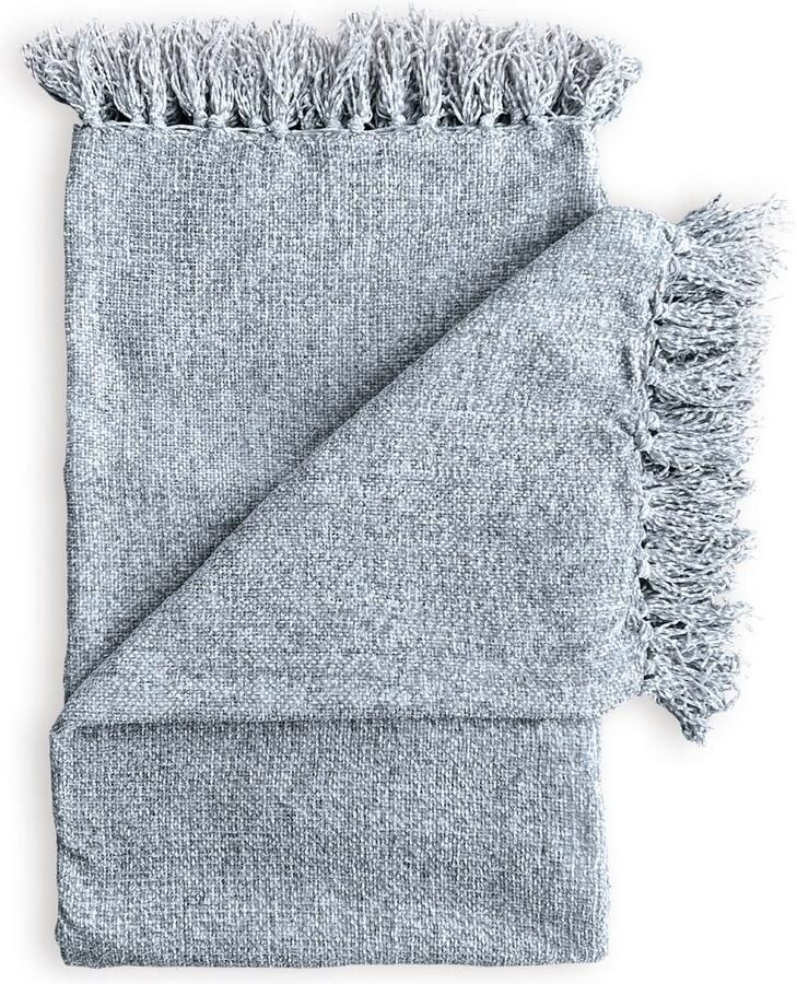 Zohome Plaid Ciniglia Warme deken voor op de bank Zacht 140x200 Blauw