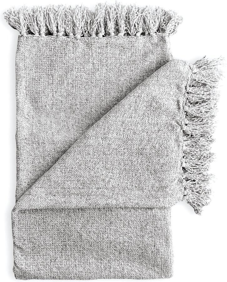 Zohome Plaid Ciniglia Warme deken voor op de bank Zacht 140x200 Grijs