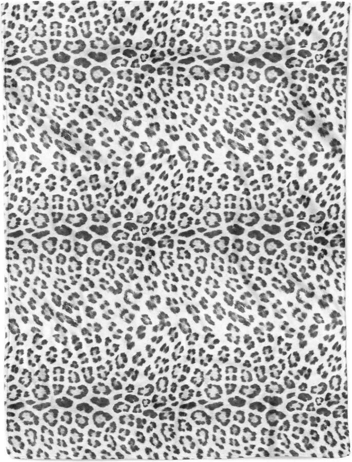 Zohome Plaid Snow-Leopard Warme deken voor op de bank Zacht 140x200 Grijs