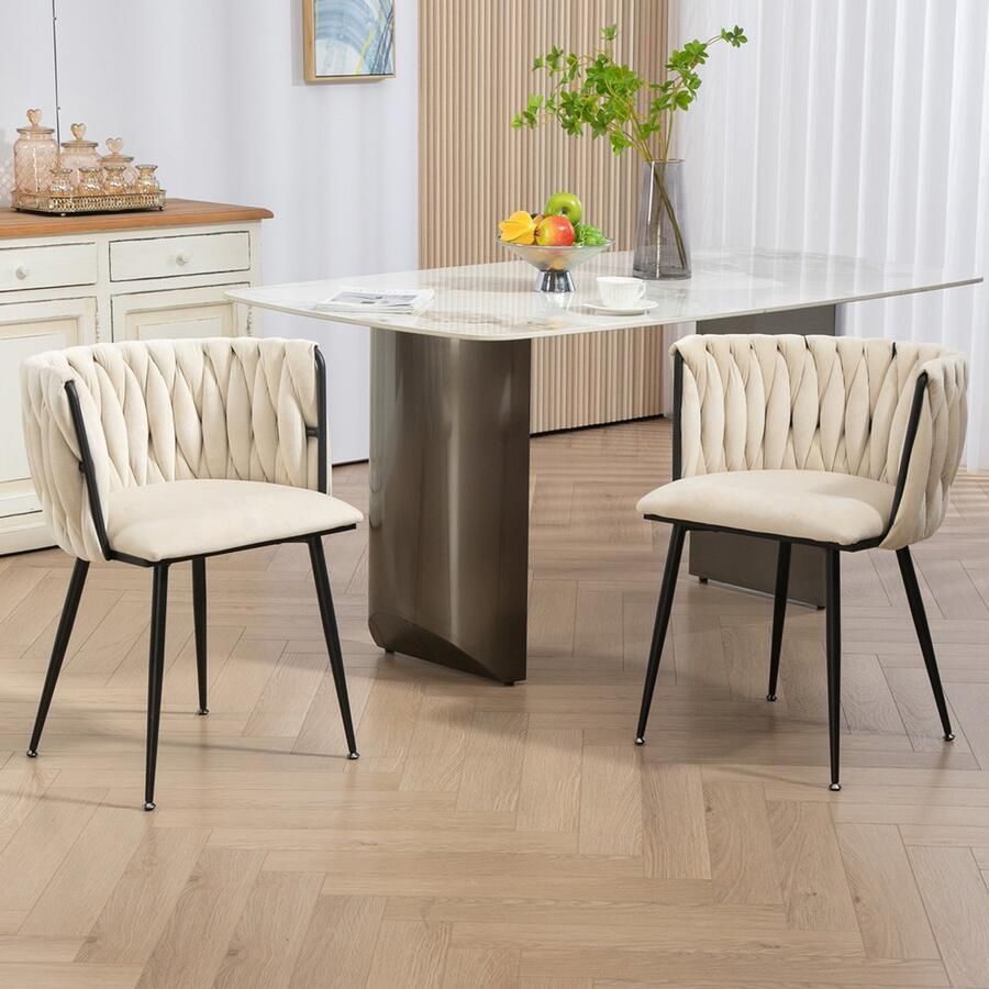 Zonder merk Gotagee Eetkamerstoel eetkamerstoelen set vrijetijdsstoel bureaustoel woonkamerstoel 2-delige set