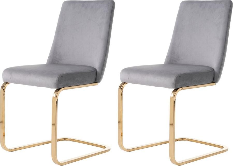 Zonder merk Gotagee Eetkamerstoel Fluweel-Eenstoel Loungestoel Lounge-Stoel Zitgroep Bureaustoel 2-delige set