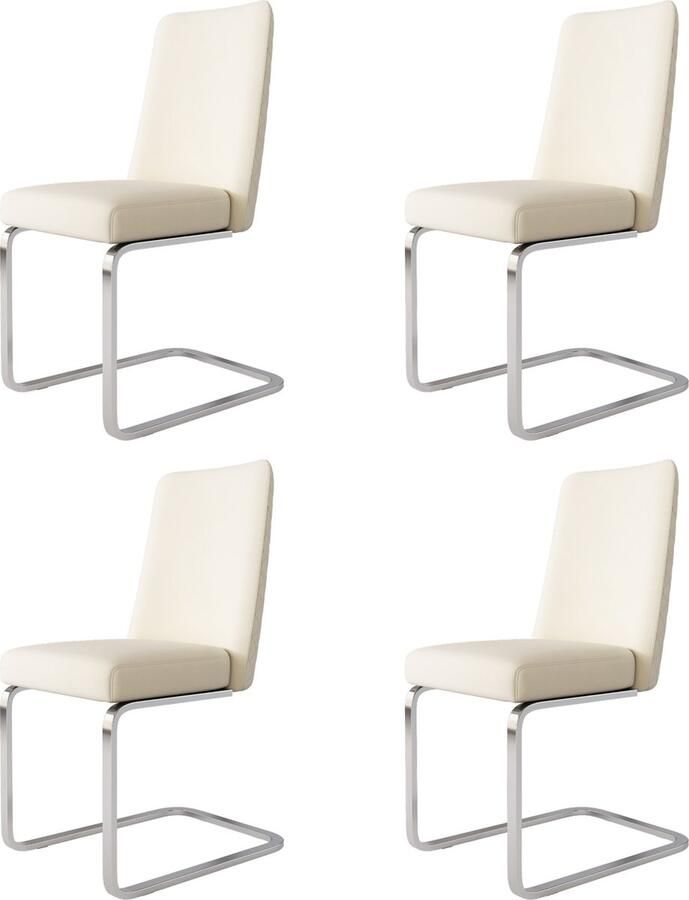 Zonder merk Gotagee Eetkamerstoel Fluweelstoel Loungestoel Diamantrug met zilveren metalen poten 4-delige set