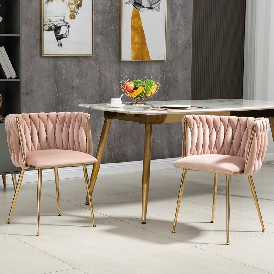 Zonder merk Gotagee Eetkamerstoel Lounge fauteuil Eetkamerstoel Keukenstoel Woonkamerstoel Gestoffeerde stoel 2-delige set - Foto 2