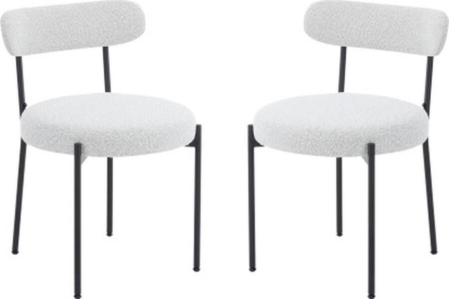 Zonder merk Gotagee Eetkamerstoel Set-2 St Ronde Geïnspireerde Frottee Gevoerde Stoel Geschikt Keukenstoel Slaapkamerstoel Woonkamerstoel Werkruimtestoel Caféstoel