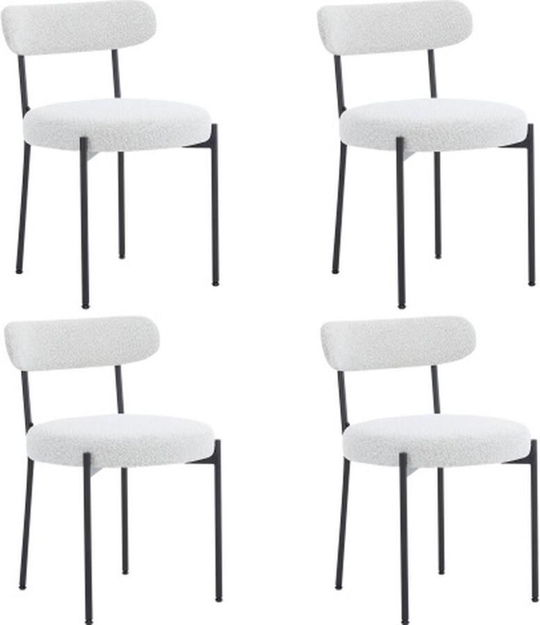 Zonder merk Gotagee Eetkamerstoel Set-4 St Ronde Geïnspireerde Frottee Gevoerde Stoel Geschikt Keukenstoel Slaapkamerstoel Woonkamerstoel Werkruimtestoel Caféstoel