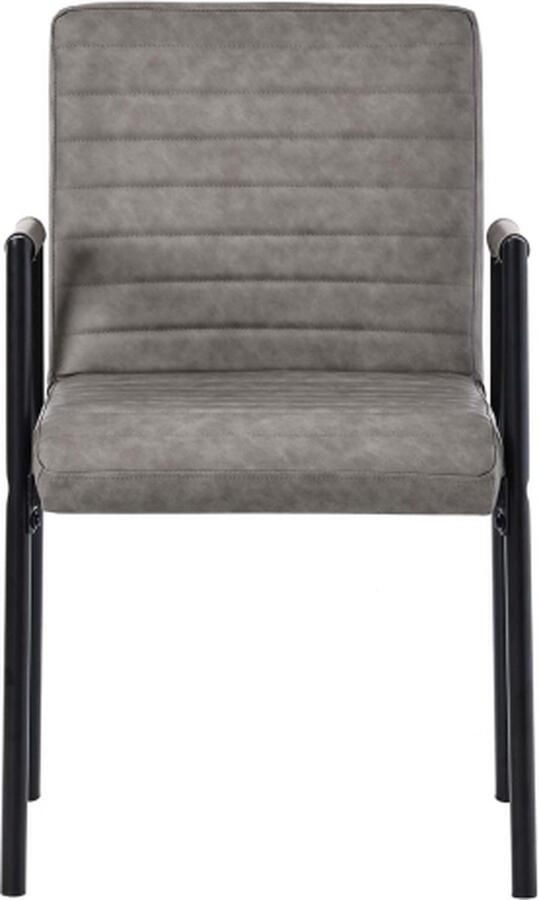 Zonder merk Gotagee Eetkamerstoel Set van 6 Fauteuil Loungestoel Gestoffeerde stoel Grijs Woonkamerstoel