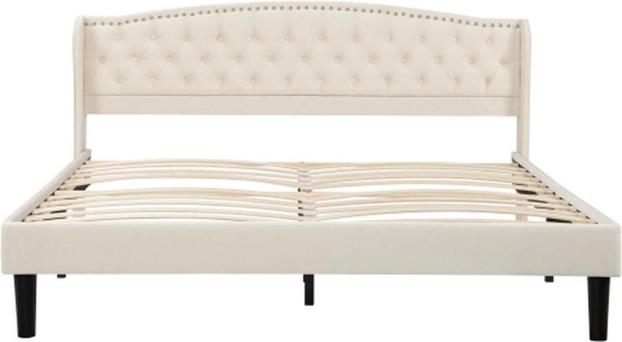 Zonder merk Gotagee Gestoffeerd bed 180x200cm Tweepersoonsbed (zonder matras) Beige