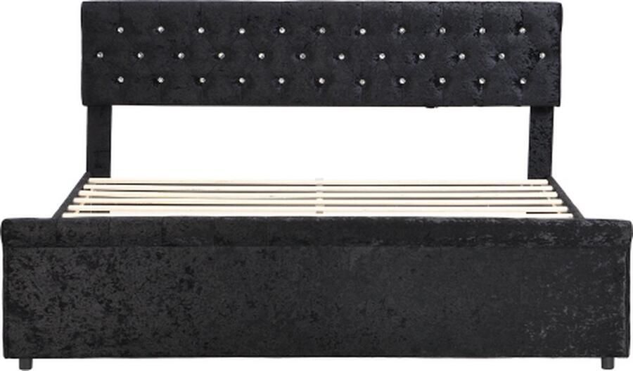 Zonder merk Gotagee Gestoffeerd bed 180x200cm Tweepersoonsbed (zonder matras) Zwart