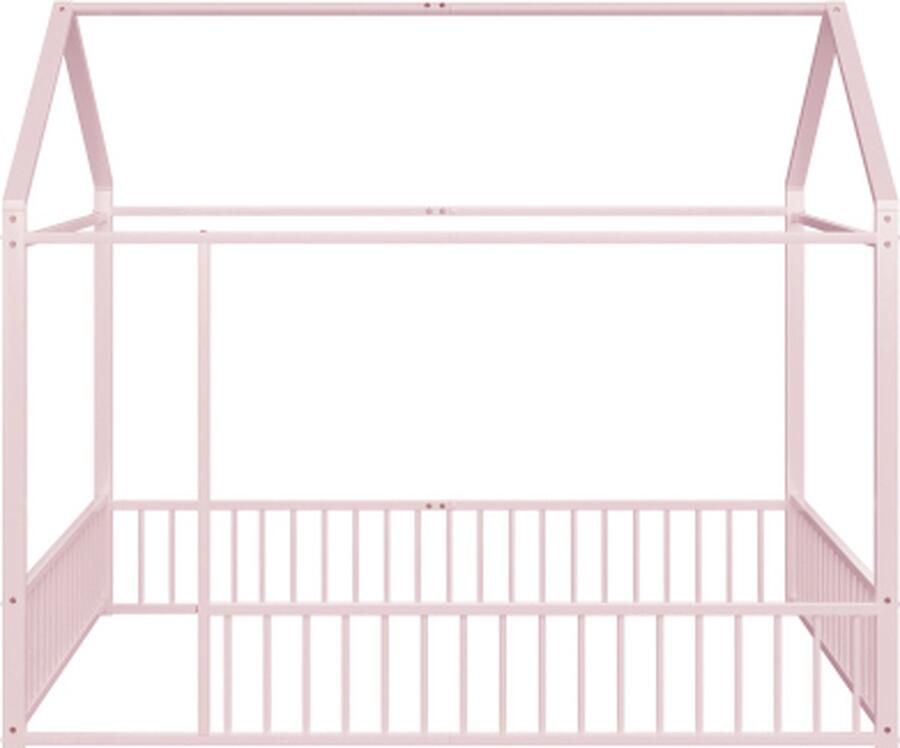 Zonder merk Gotagee Kinderbed 140x200cm Metalen bed (zonder matras) Roze Huisbed Jeugdbed