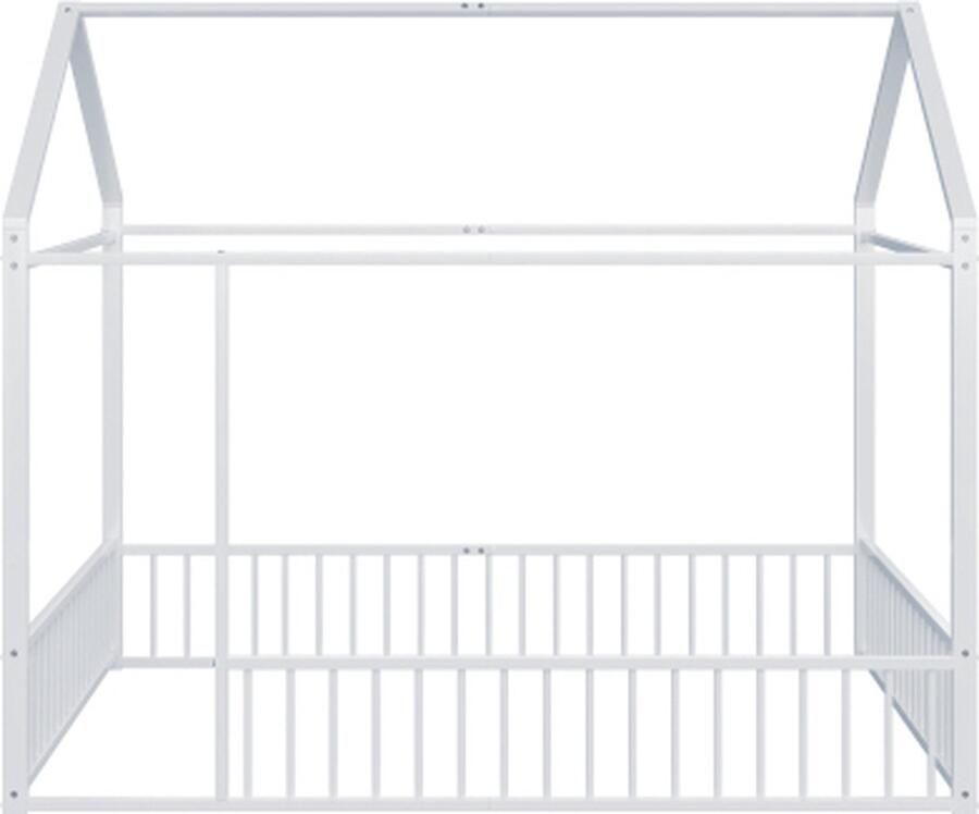Zonder merk Gotagee Kinderbed 140x200cm Metalen bed (zonder matras) Wit Huisbed Jeugdbed