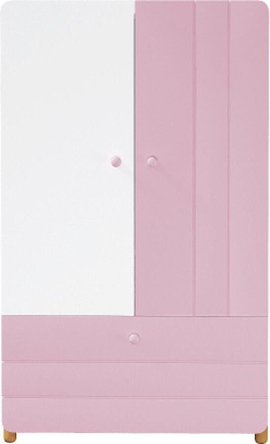 Zonder merk Gotagee Kledingkast met Houten Poten Opbergvakken Laden Kleerhangers Kinderkamer Kast Nachtkastje Kleurblok Design