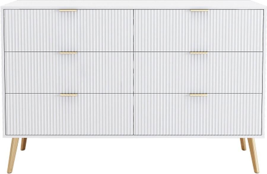 Zonder merk Gotagee Ladekast Dressoir opbergkast zijkast woonkamerkast slaapkamerkast badkamerkast afgeronde hoeken locker wit