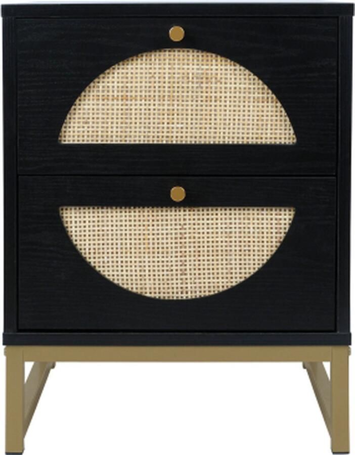 Zonder merk Gotagee Nachtkastje met twee lades halfrond symmetrisch design verwisselbare lades