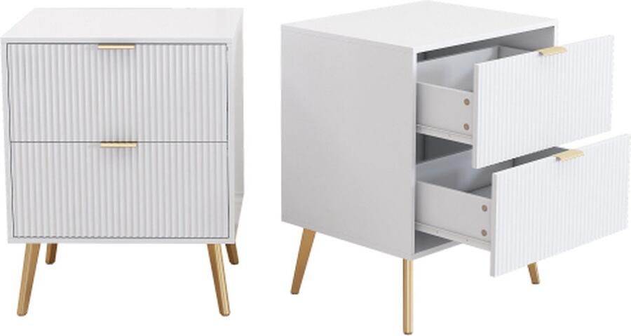 Zonder merk Gotagee Opbergkast ladekast bijzettafels woonkamerkast 2 sets geverfde hoeken met anti-stoot design slaapkamerkast wit