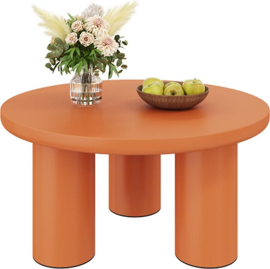 Zonder merk Gotagee Salontafel Ronde eettafel cilindrische poten Woonkamertafel Bijzettafel Slaapkamermeubels Woonkamermeubels