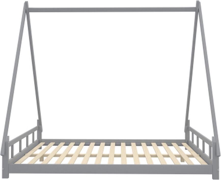 Zonder merk Gotagee Tentbed 140x200cm Kinderbed (zonder matras) Massief Houten bed Grijs