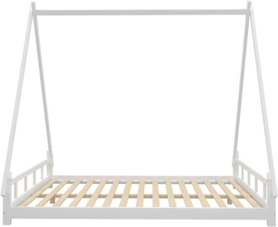 Zonder merk Gotagee Tentbed 140x200cm Kinderbed (zonder matras) Massief Houten bed Wit