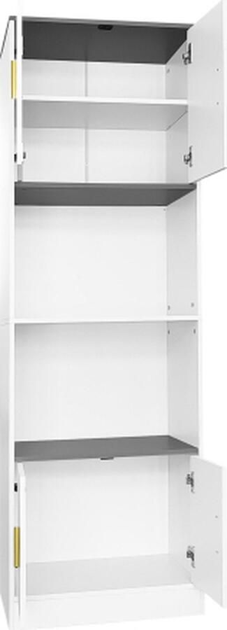 Zonder merk Gotagee Vitrine Vrijstaand Zijkast Keuken Highboard Woonkamerkast Boekenkast met Open Vak Multifunctionele Bijzetkast Slotkast