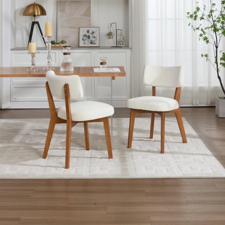 Zonder merk Ultra-comfortabel zittingcomfort! 2-stuks-set eetstoelen met modern middeleeuws design met stabiele houten poten + zachte stoffen kussens geschikt voor verschillende ruimtes