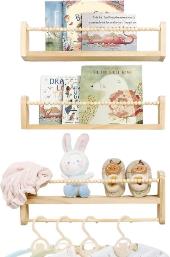 ZRSS Kinderboekenkast Boekenrek kinderkamer Opbergkast hout Boekenkast Kind 3-delig