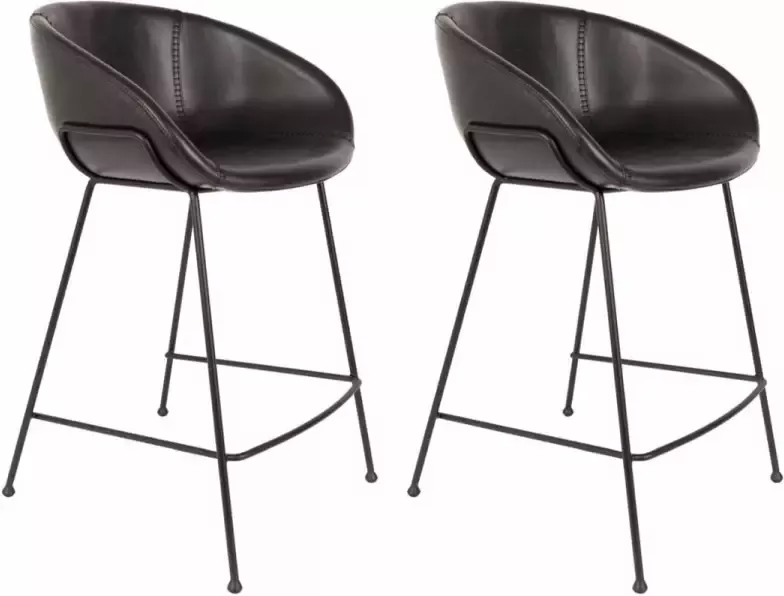 Zuiver Feston Barkruk 76 cm Zwart Set van 2 - Foto 3