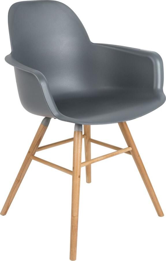 Zuiver Albert Kuip Eetkamerstoelen met armleuning Donkergrijs Set van 2 - Foto 2