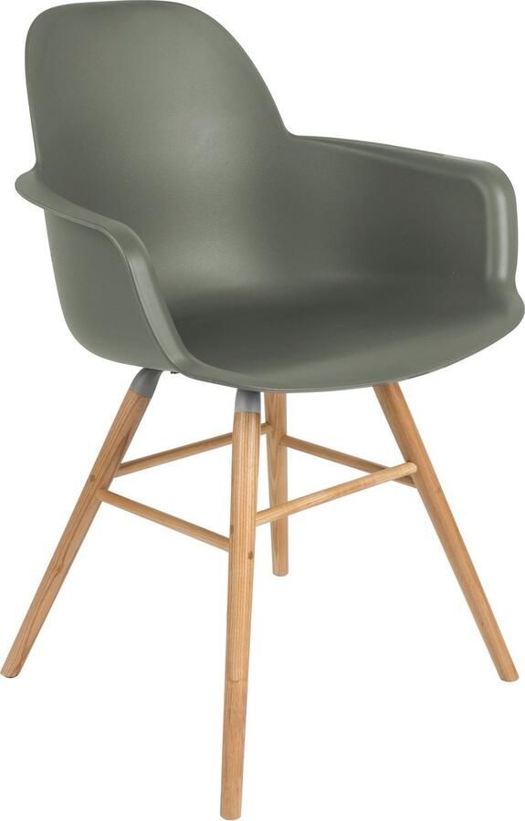 Zuiver Albert Kuip Eetkamerstoelen met armleuning Groen Set van 2 - Foto 2