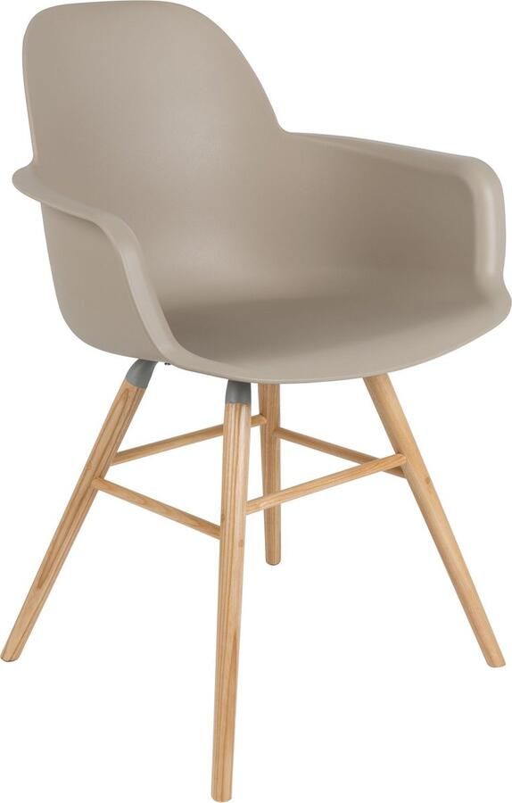 Zuiver Albert Kuip Eetkamerstoelen met armleuning Taupe Set van 2 - Foto 2