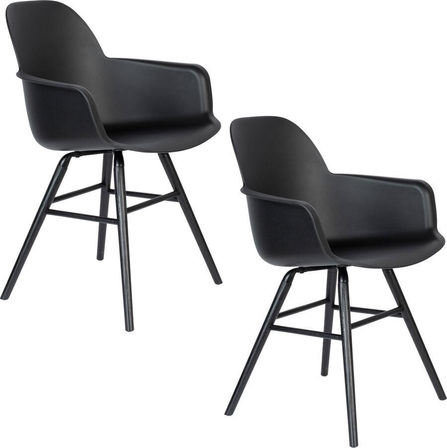 Zuiver Albert Kuip Armstoel All Black Set van 2