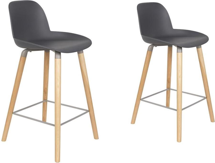 Zuiver Albert Kuip Barkruk 65 cm Donkergrijs Set van 2 - Foto 4