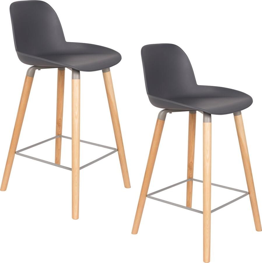 Zuiver Albert Kuip Barkruk 65 cm Donkergrijs Set van 2