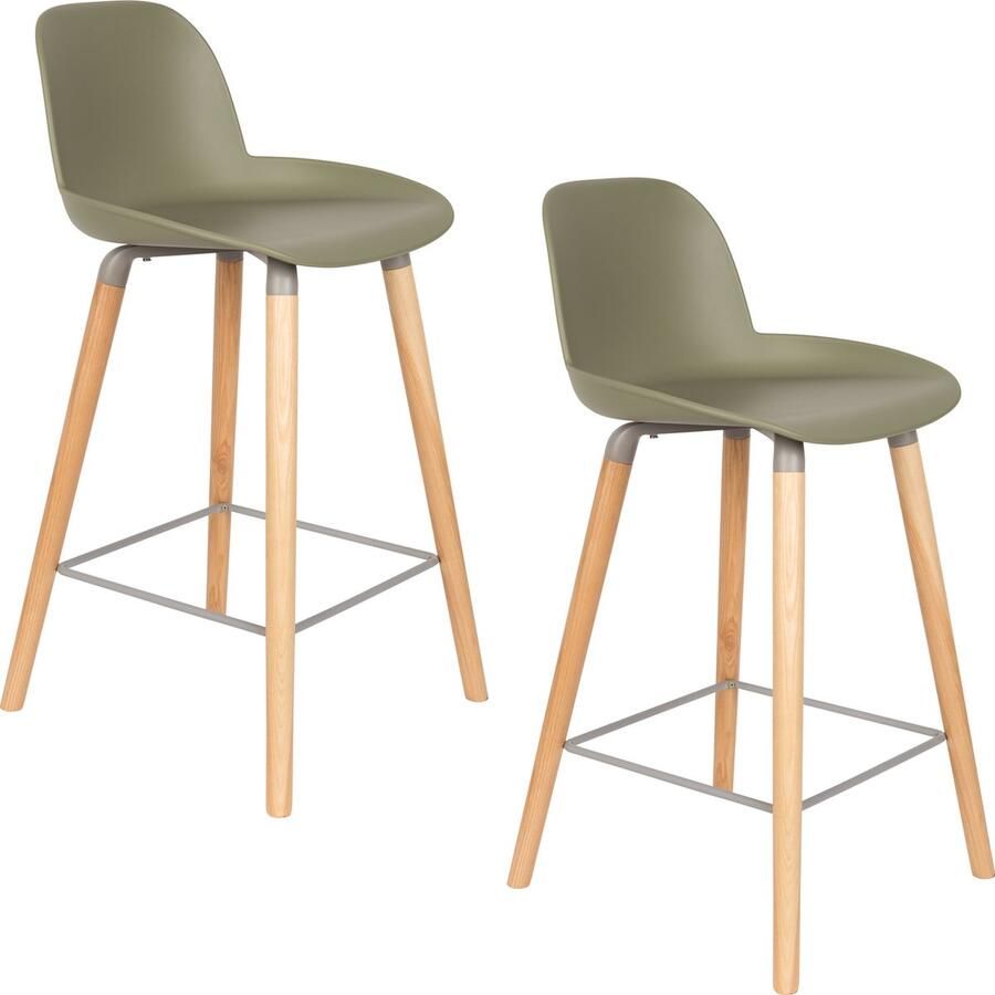 Zuiver Albert Kuip Barkruk 65 cm Groen Set van 2