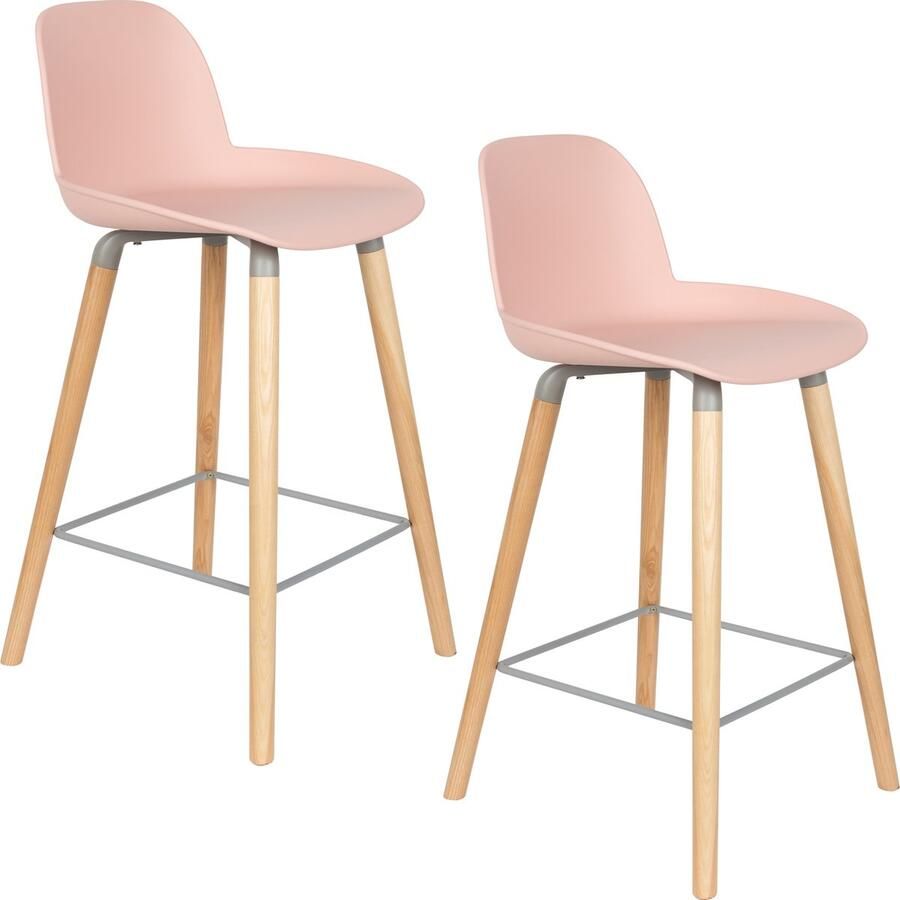 Zuiver Albert Kuip Barkruk 65 cm Roze Set van 2