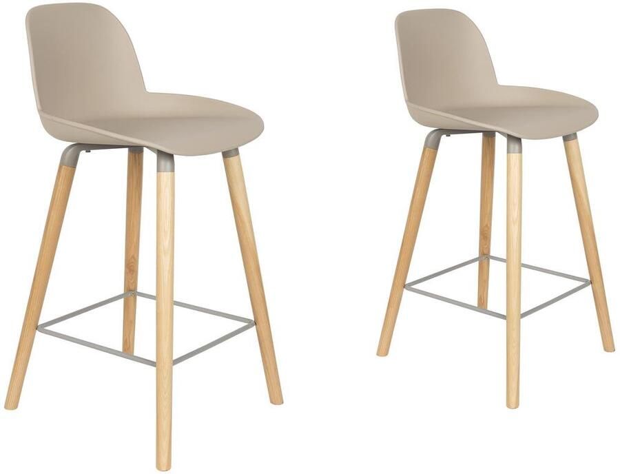 Zuiver Albert Kuip Barkruk 65 cm Taupe Set van 2 - Foto 2