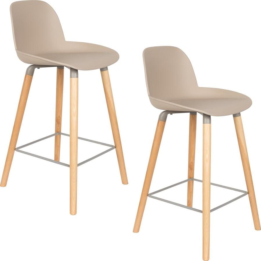 Zuiver Albert Kuip Barkruk 65 cm Taupe Set van 2