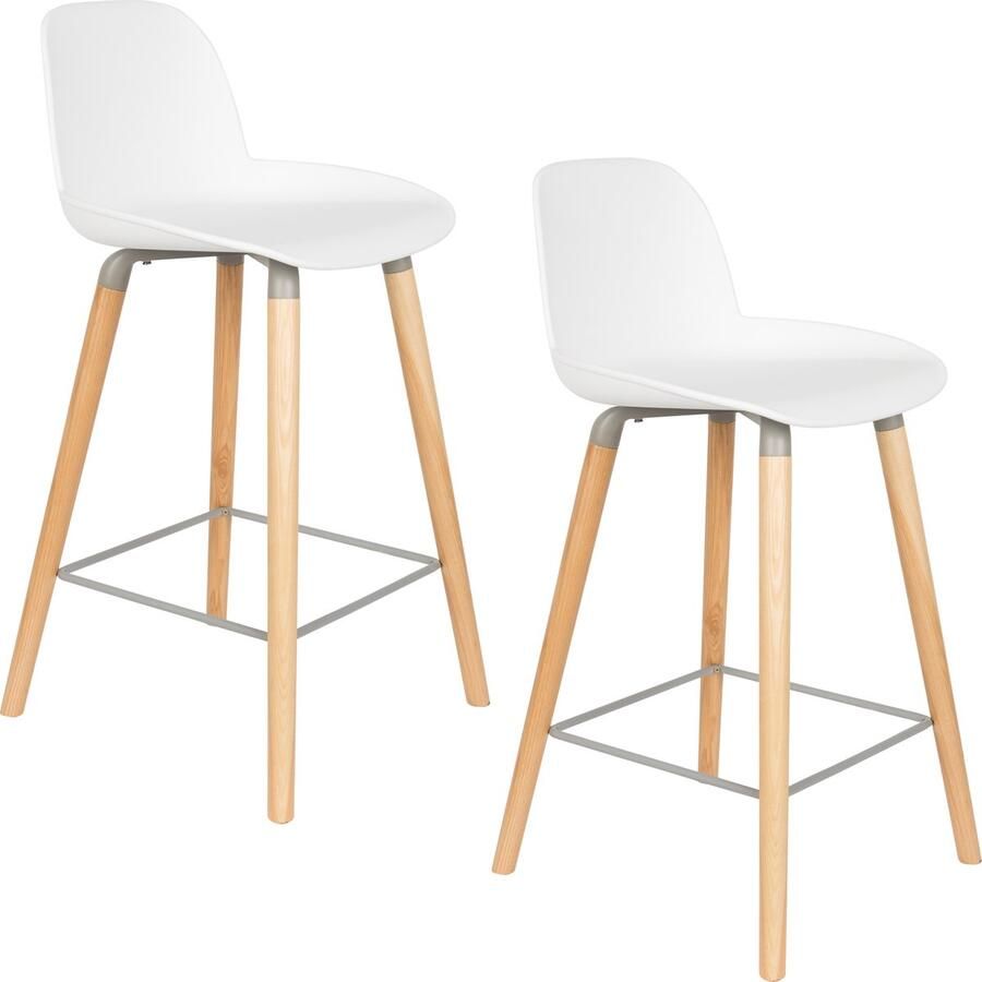 Zuiver Albert Kuip Barkruk 65 cm Wit Set van 2