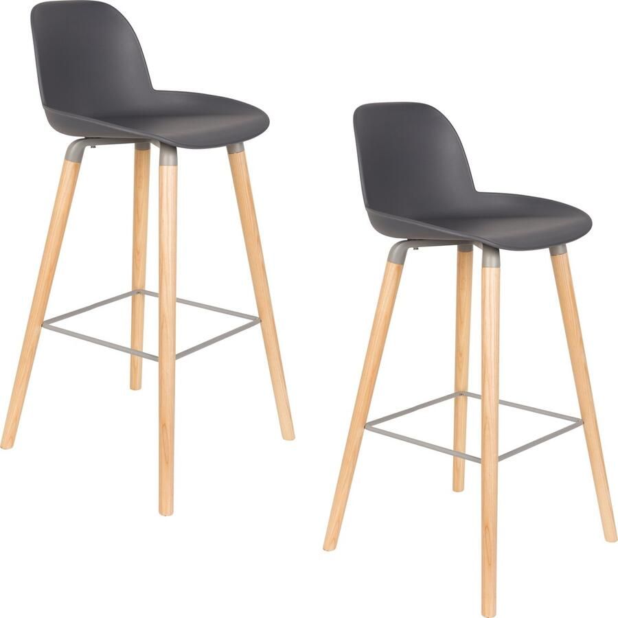 Zuiver Albert Kuip Barkruk 75 cm Donkergrijs Set van 2