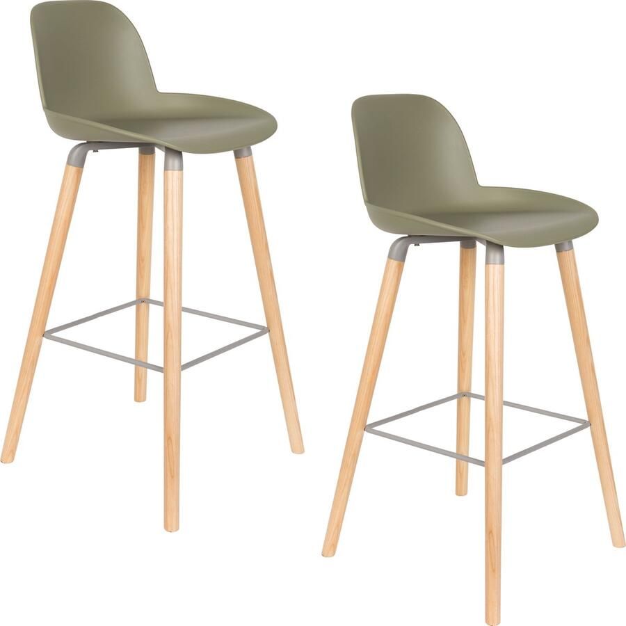 Zuiver Albert Kuip Barkruk 75 cm Groen Set van 2