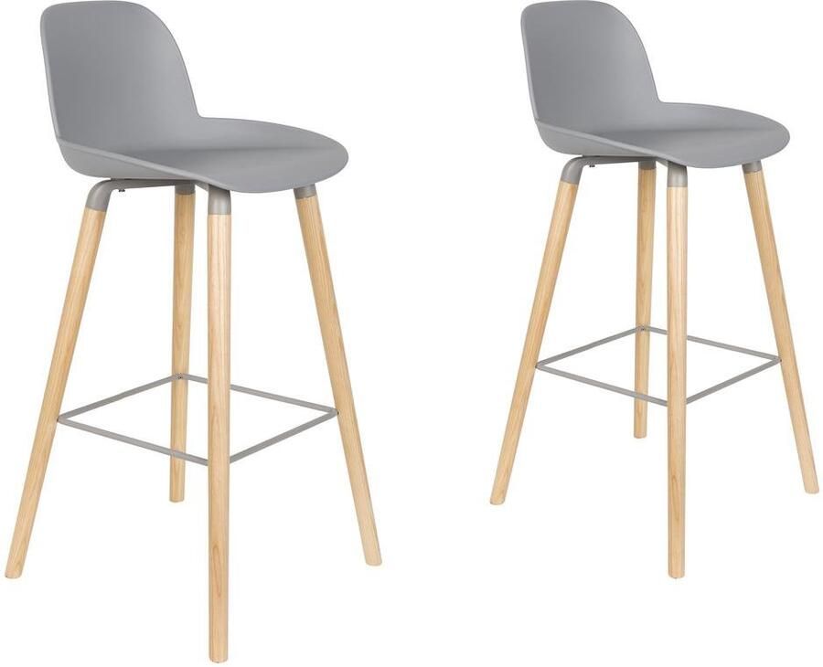 Zuiver Albert Kuip Barkruk 75 cm Lichtgrijs Set van 2 - Foto 2