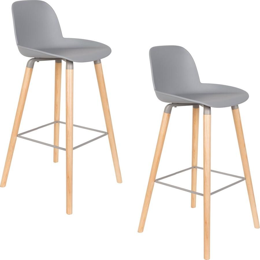 Zuiver Albert Kuip Barkruk 75 cm Lichtgrijs Set van 2