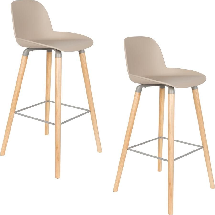 Zuiver Albert Kuip Barkruk 75 cm Taupe Set van 2