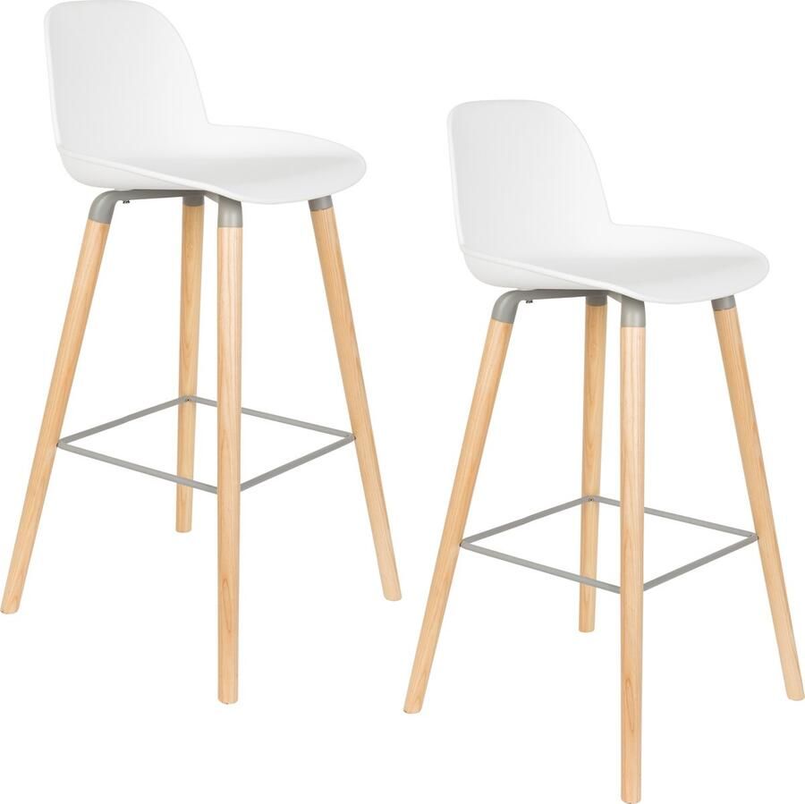 Zuiver Albert Kuip Barkruk 75 cm Wit Set van 2